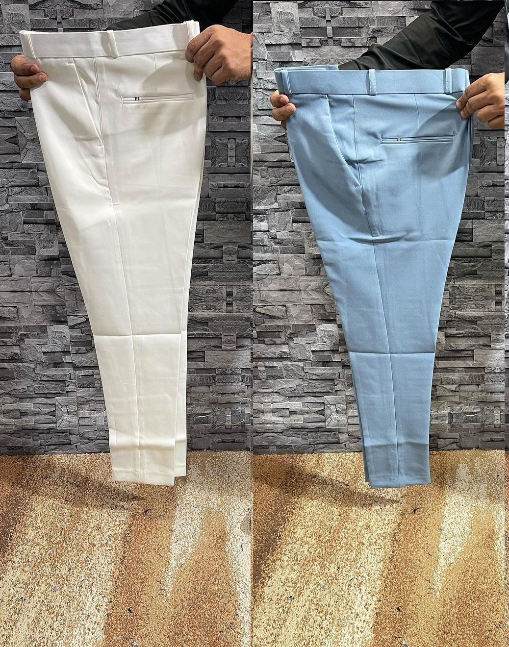 Pant and Pant Combo 10 (White Pant and Blue Pant)